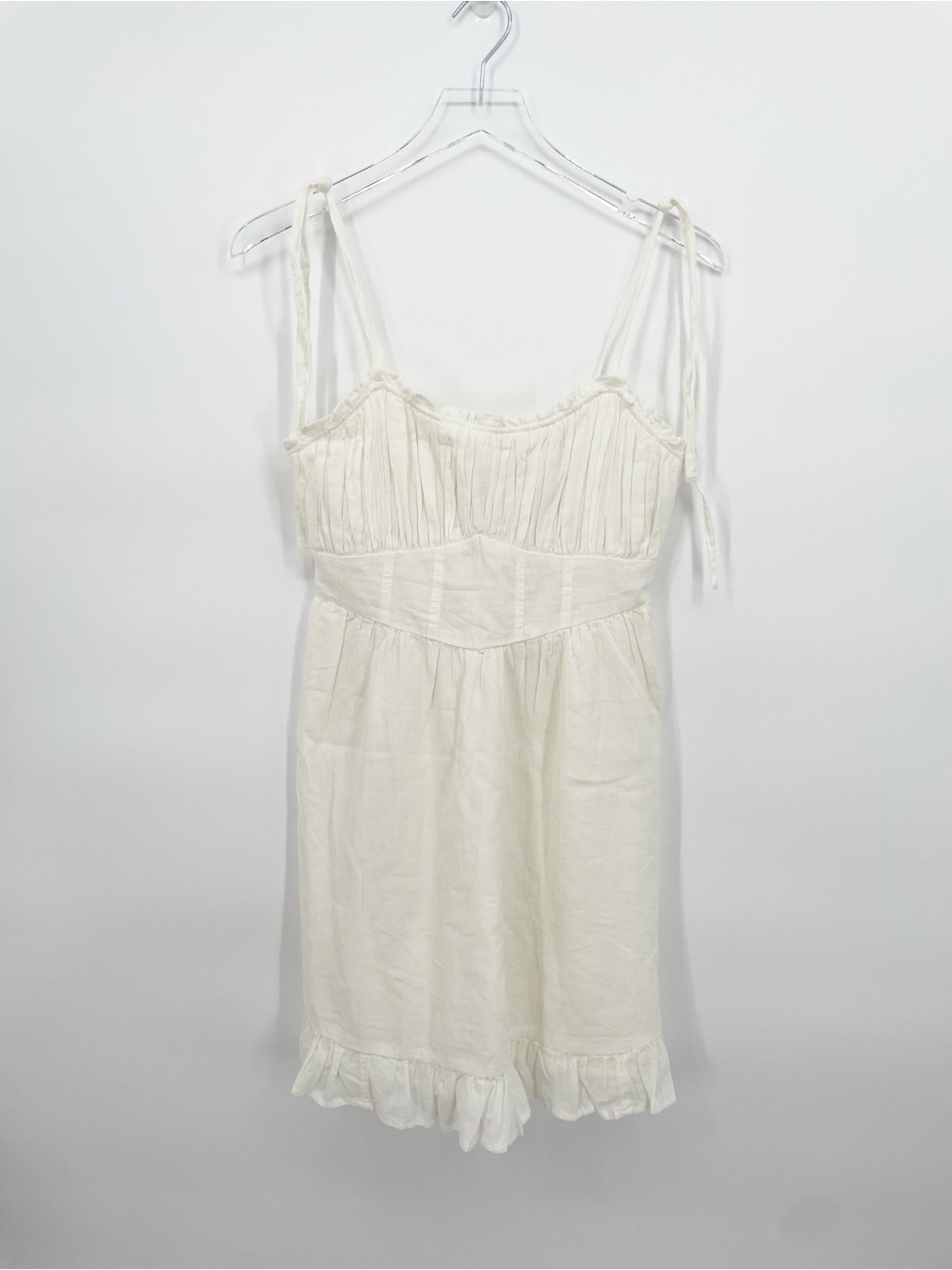 NEW Aerie Cream Tie Strap Mini Dress